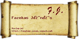 Fazekas Jónás névjegykártya